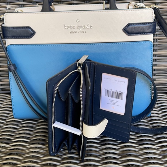 Kate Spade staci medium satchel & staci colorblock medium compact bifold - Picture 11 of 16